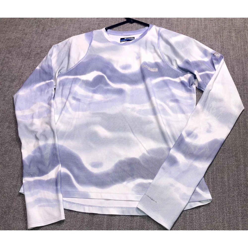 Columbia Summit Valley Sun Deflector Long Sleeve Shirt Womens Medium Blue AK9684